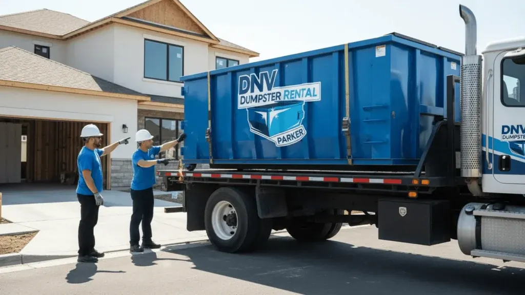 Roll-off dumpster delivery serving Sedalia, Colorado from Parker Roll-off dumpster delivery serving Sedalia, Colorado from Parker