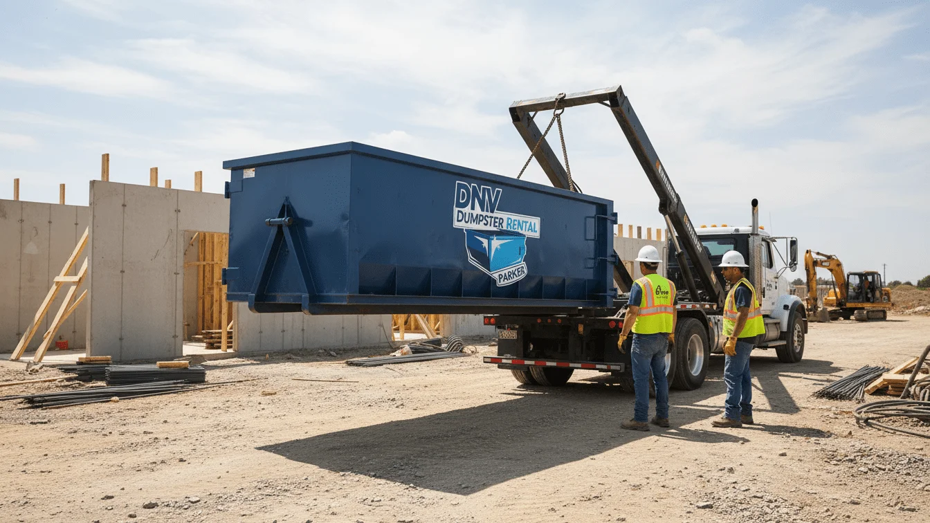 Dumpster Rental Being Dropped
