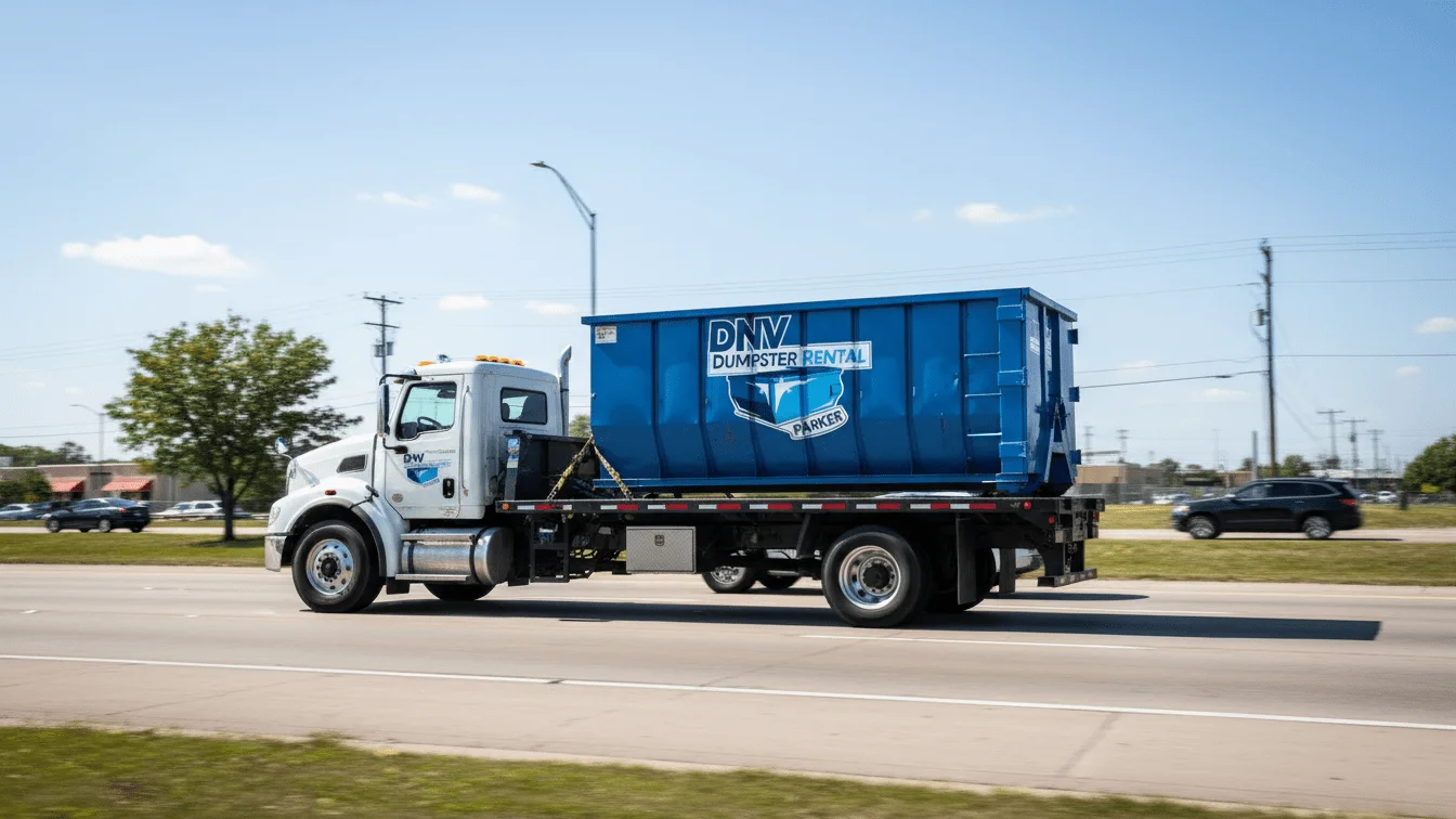 Dumpster Truck On The Road